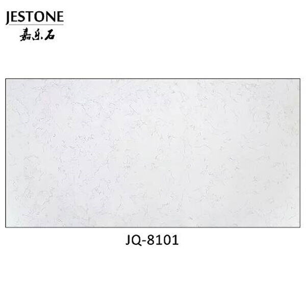 The allure of white quartz with beige veins.