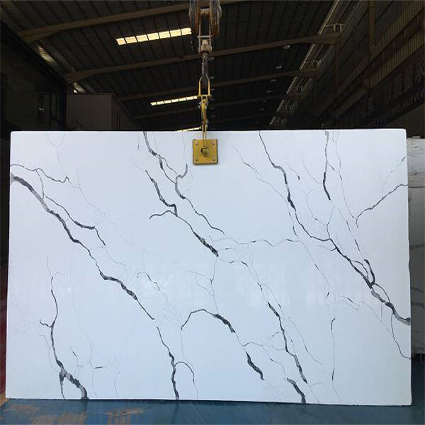 The sophistication of black veins on white quartz.